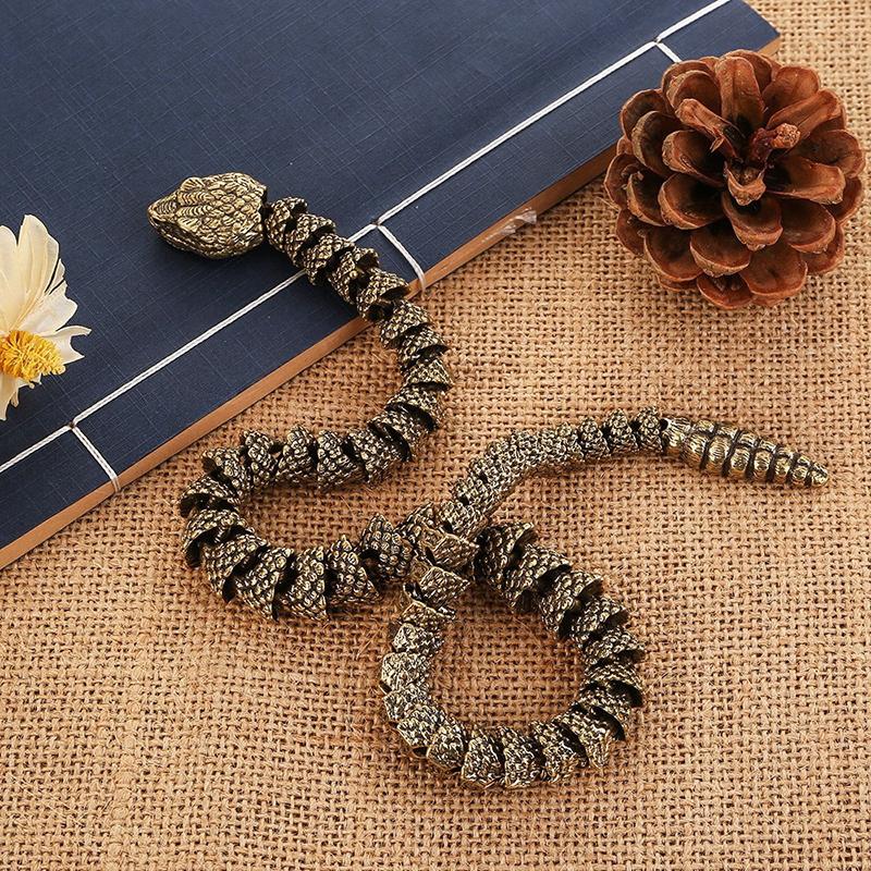 

Латунные 3D подвижные трехмерные соединения античная бронзовая статуэтка кобры орнамент большие статуэтки медные настольные украшения B