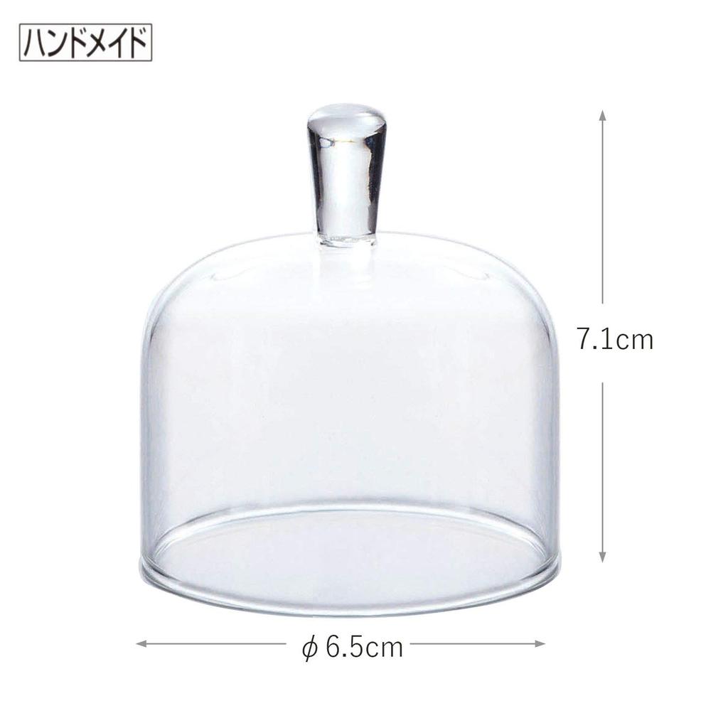 Toyo Sasaki Floral Design Mini Dome Cup Glass Small Plate Glassware, Amuse-Ball Plate, Dish, TS44013-1