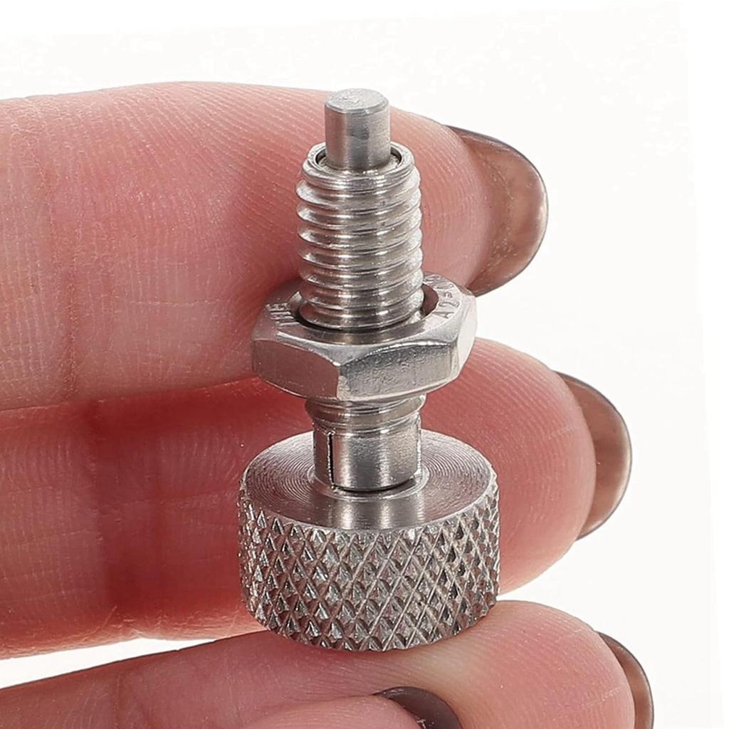 Premium-6Pcs Hand Retractable Spring Plunger, M16 Stainless Steel Quick Release Pin Lock Out Pin With Nut And Knurled Handle