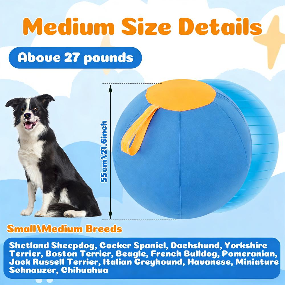 

Herding Ball Interactively Dogs Outdoor Inflatable Ball Toy with Portable Handle Agility Training Equipment Pet Supplies 45-65cm 1PC