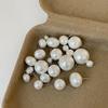 French Retro Irregular Pearl Stud Earrings Women'S Simple High-End Personality Fashion Temperament Versatile Earrings