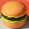 Air Cooler Novelty Hamburger Mini Fan with Makeup Mirror Foldable Design 3-Speed Wind Adjustment USB Rechargeable Cooling Fan