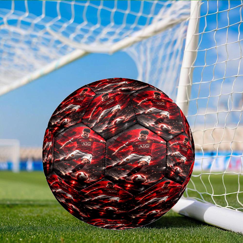 Man United Soccer Action Soccer Ball Size 5 Soccer Ball, Machine-stitched, Soft and Comfortable, Suitable for Training and Matches Fan Gift