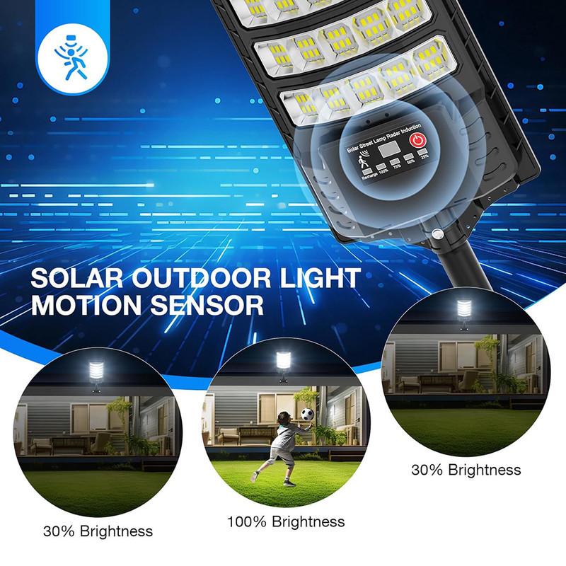 Solar Street Light Outdoor Dusk to Dawn Solar Lights 5000mah Outdoor with Remote Control Solar Parking Lot Lights for Courtyard