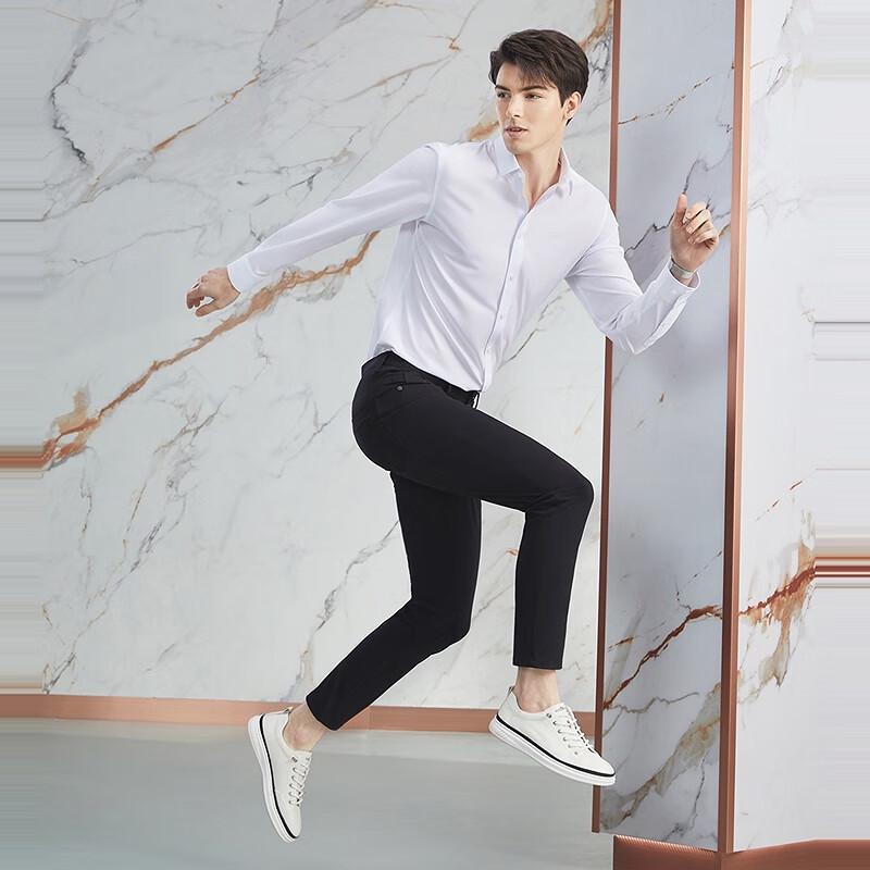 Qipai Men's Sorona High-Stretch Straight-Leg Casual Pants