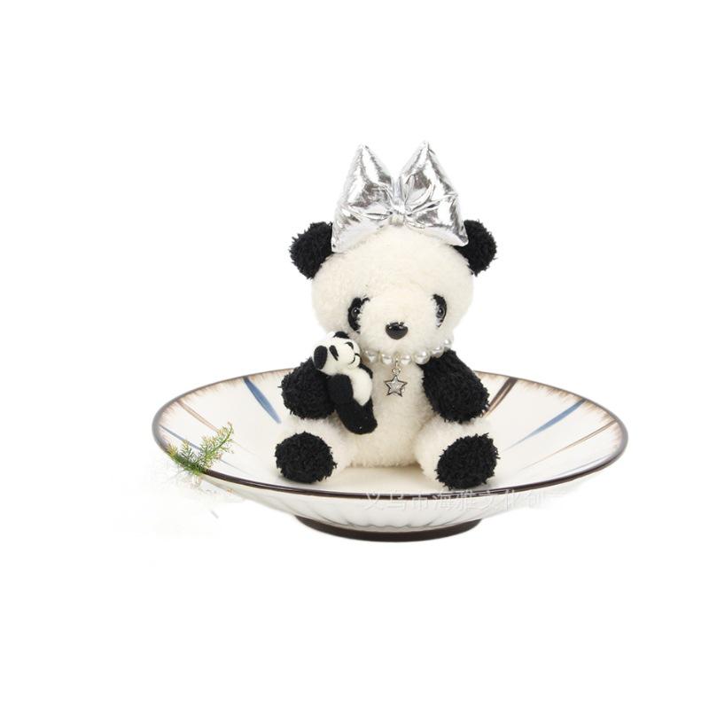 Adorable Panda Zirconia Necklace & Bow Keyring: Perfect Holiday Gift and Phone Bag Pendant