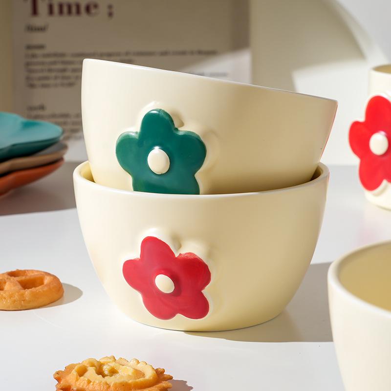 High Value Ins Ceramic Bowl Set Gift Box Household Bowl Utensils High Quality Sense Plate Bowl Combination Souvenir Mug