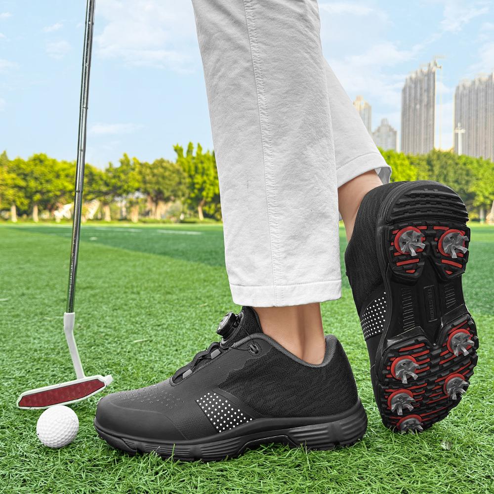 Professional Golf Shoes Men's Extra Large Comfortable, Fashionable, Quick Lace, Anti Slip Nails Golf Shoes Sizes 39-49