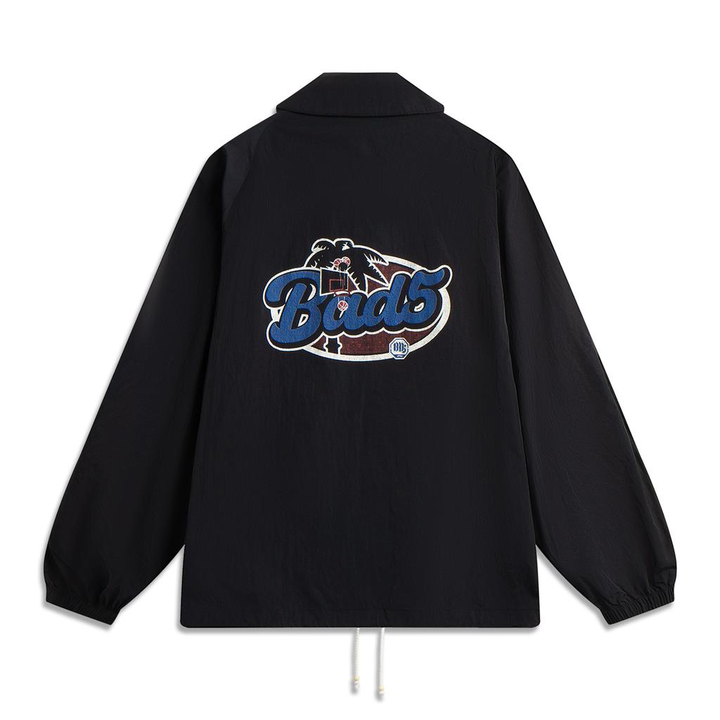 Li Ning Basketball Series Sport Casual Simple Letter Polo Jacket Men Jacket Black AFDV623-3