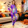 Matching Family Halloween Print Loungewear Set - Long Sleeve Top and Pants for Parents and Kids