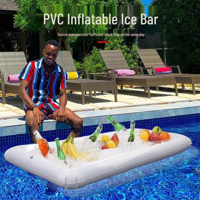 Inflatable PVC Ice Bar: Multi-Hole Pool Drink Holder & Display Stand