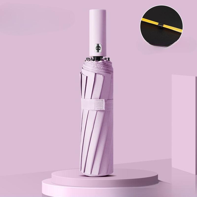 Sun and Rain Umbrella 24-Bone Folding Automatic Umbrella Casual Style Compact Umbrella UV Resistant for Travel Leisure Socia