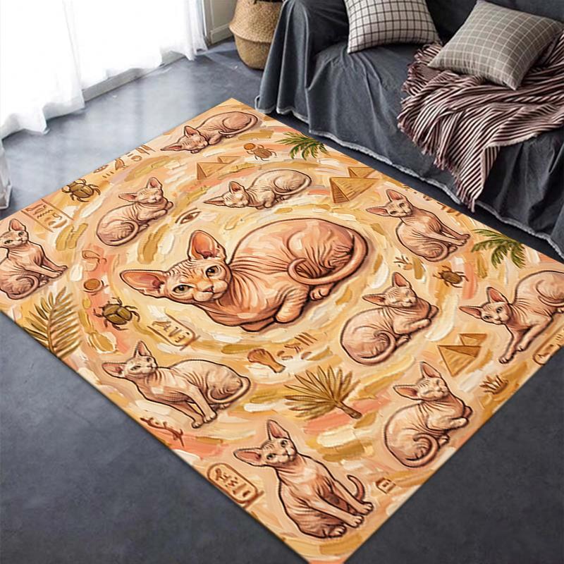 2025 New Cute kitten Carpet Rug for Living Room Bedroom Home Sofa Decoration,Kids play Non-slip Floor Mat