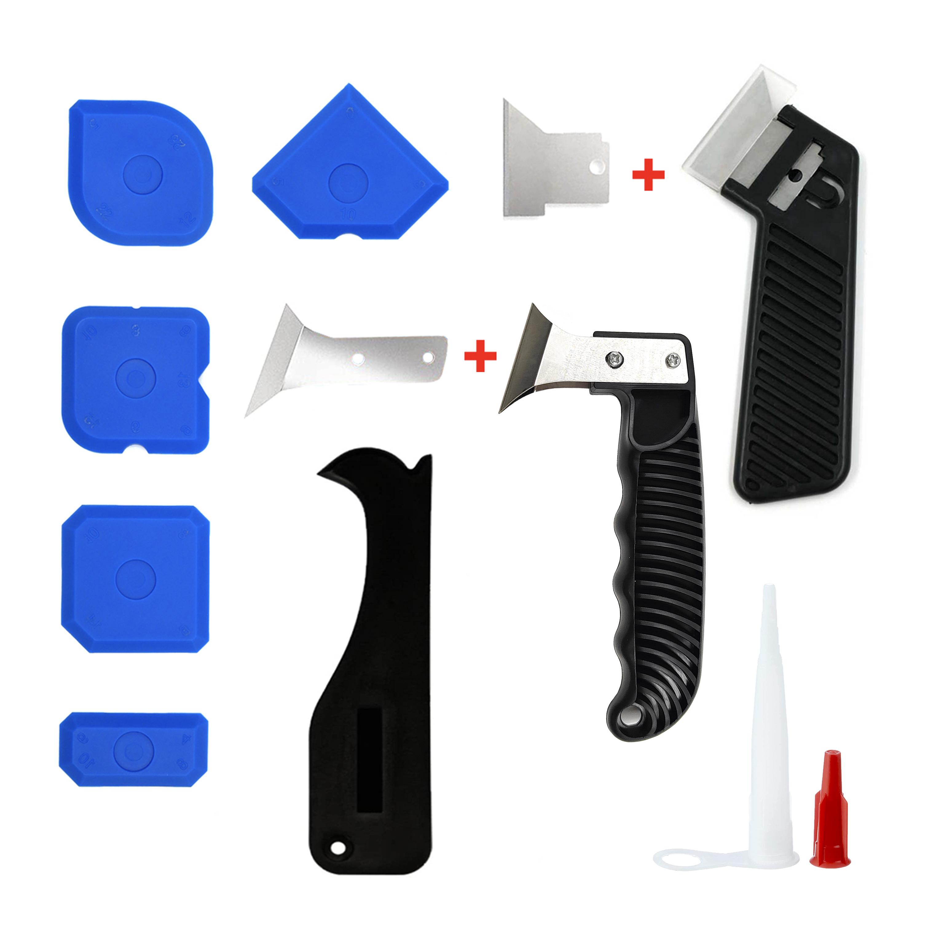 Silicone Caulking Removal Set Including Black Joint Knife Smoother Replacement Blades (Black,Silicone Caulking Removal Set) чёрный