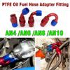 HQ PTFE Universal AN4/AN6/AN8/AN10/AN12 Straight 0°/45°/90/180° Degree Oil Fuel Swivel Hose End Fitting Oil Hose End Adaptor Kit