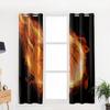 Basketball Flamme Fenster Vorhang Heimdeko Vorhänge für Wohnzimmer Schlafzimmer Küche Türvorhang
