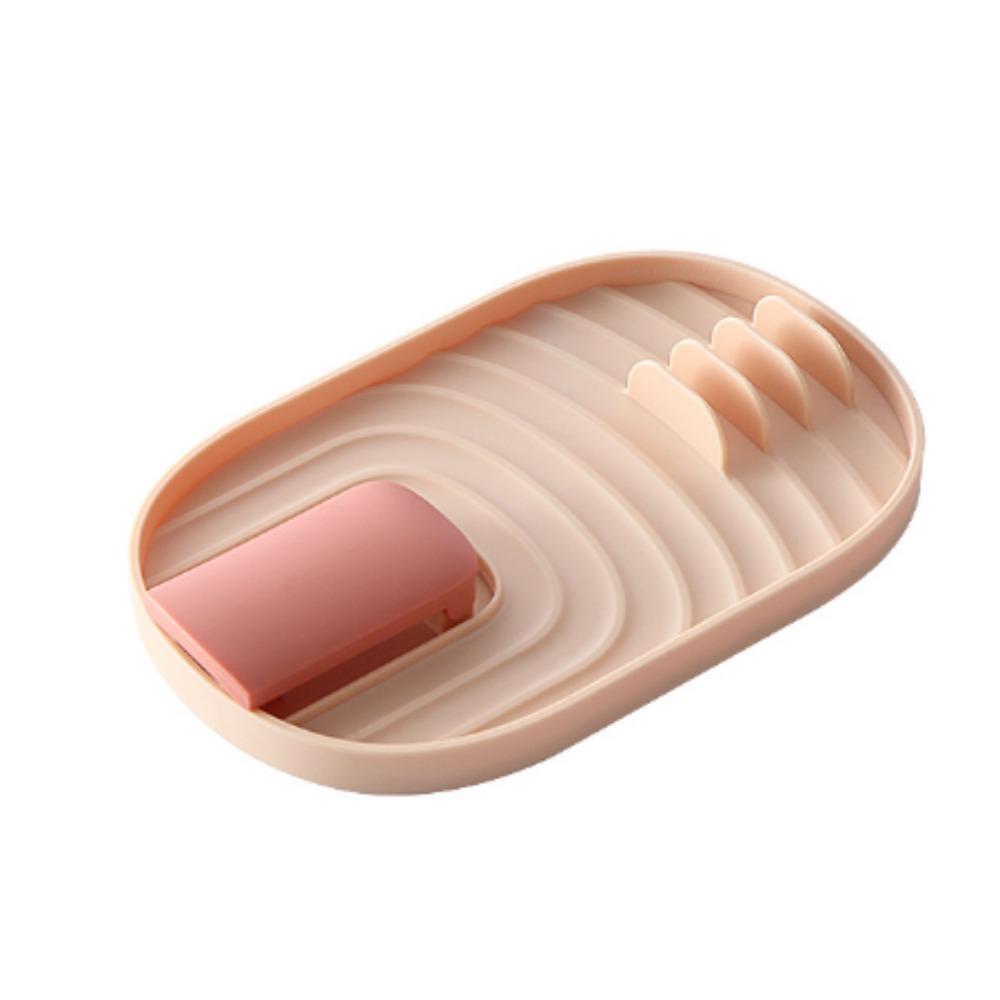 

Стеллаж для хранения крышек для кастрюль в скандинавском стиле, простой, практичный, многофункциональный, кухонный, нескользящий, силиконовый коврик розовый