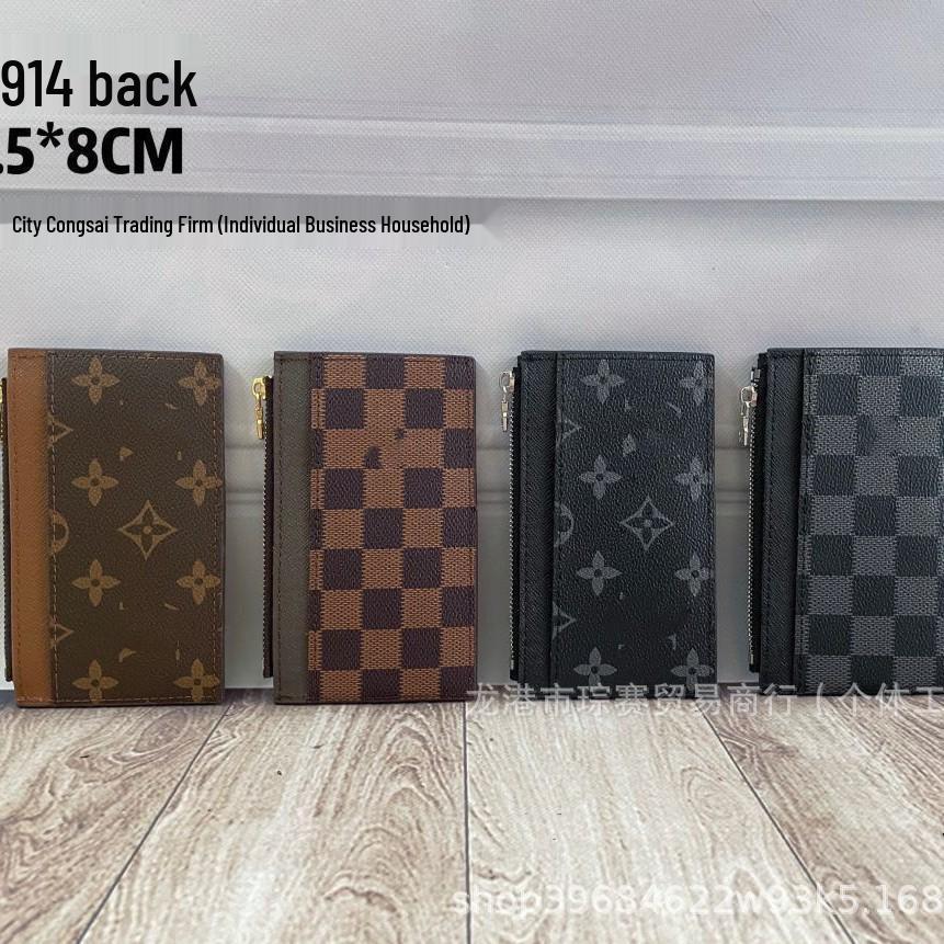 

Leather Unisex Bi-fold V-Shaped Holder for Work Permit, Access, Bank, ID, Business, and Credit Cards. 1