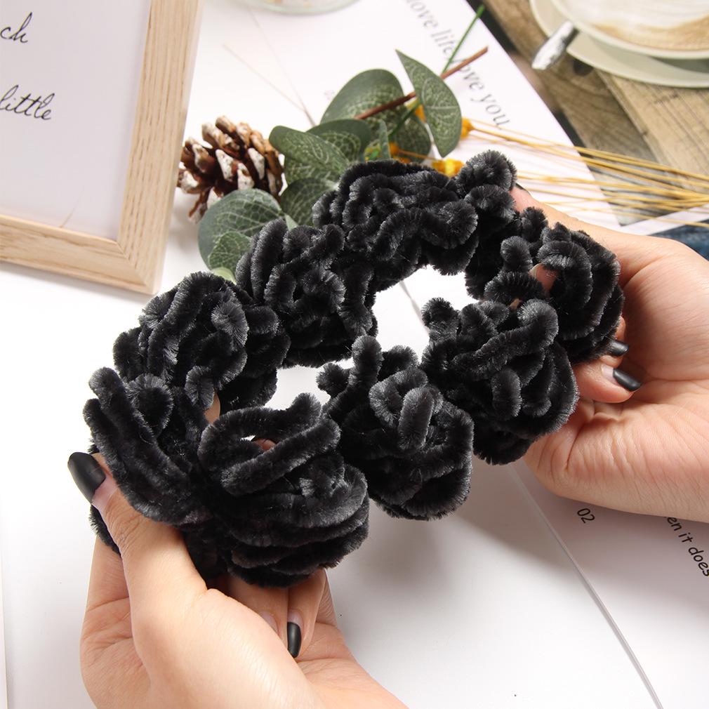 Ethnic Wool Knitted Scrunchies: Spring & Autumn Style Hair Accessories for Women