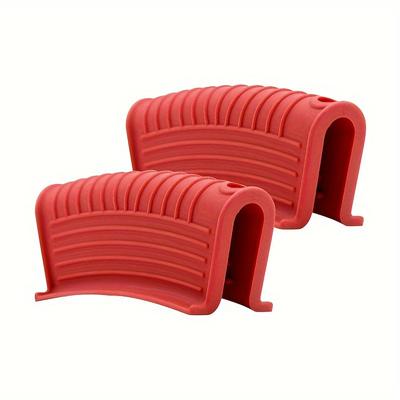 2 Pcs/set Silicone Assist Hot Pan Handle Holder Anti-slip Cast Iron Pan Skillet Handle Cover Heat Resistant Pot Holder Sleeves