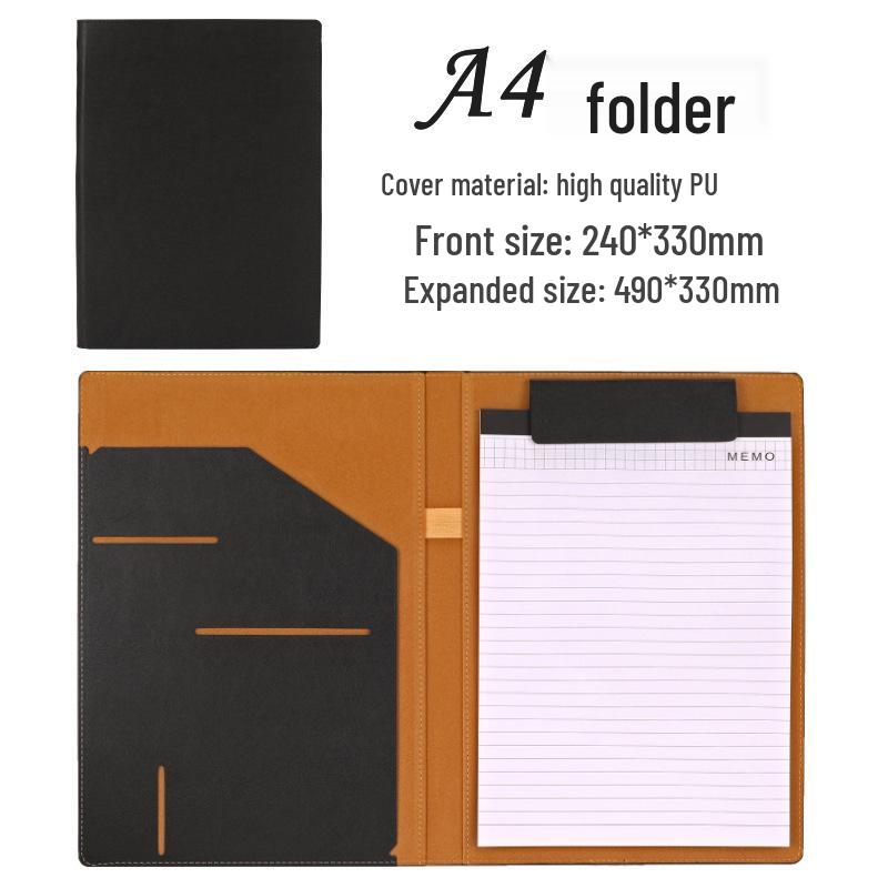 Business Data Archive: A5 Contract & A4 Conference Leather Folder with Multifunction Manager Clip Pad.