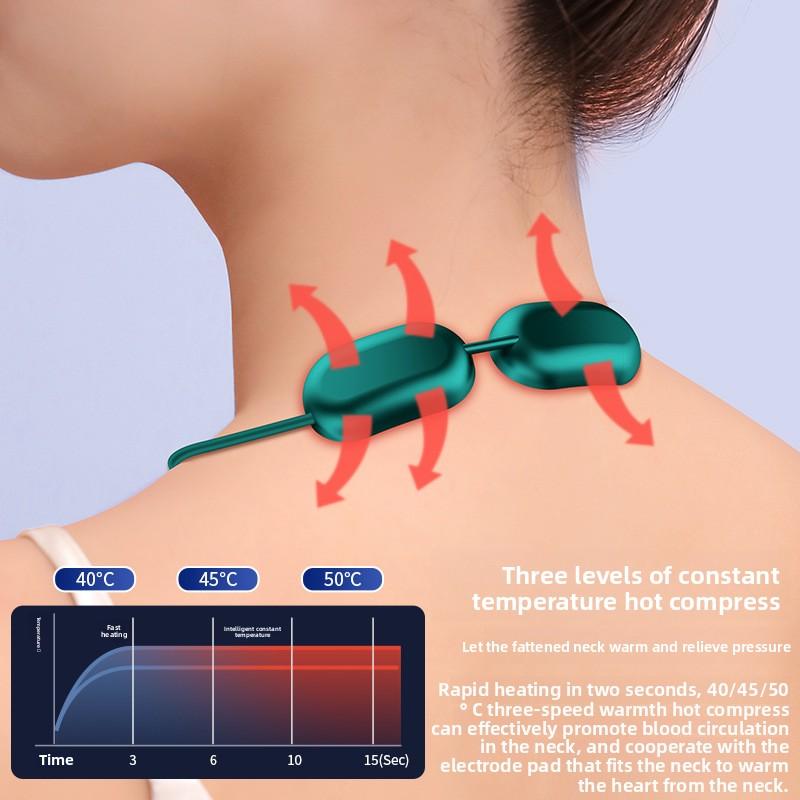Pendant Cervical Spine Instrument Mini Neck Double Pulse Massager Portable Neck Protector Hot Compress Massager