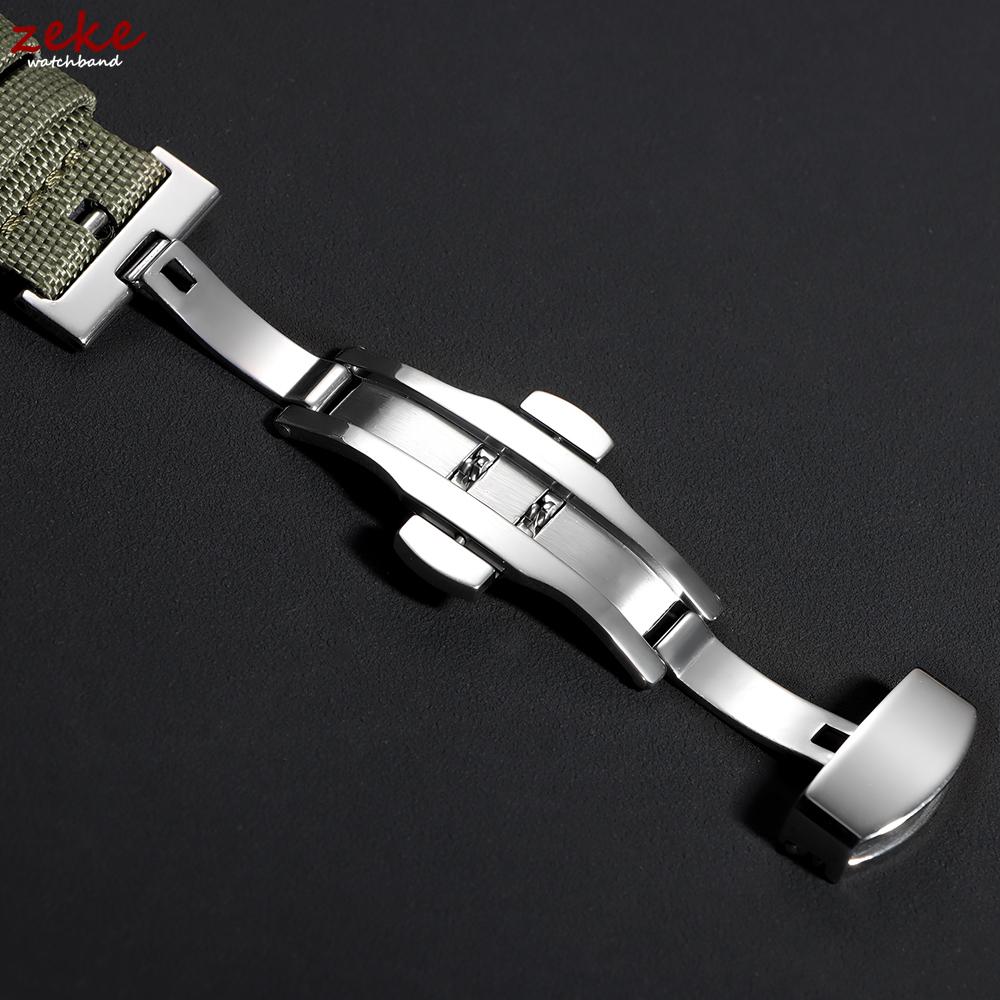 Sailcloth Watch Strap 20mm 22mm for Omega Business Butterfly Buckle Nylon Waterproof Watchband Men Women Quick Release Bracelet