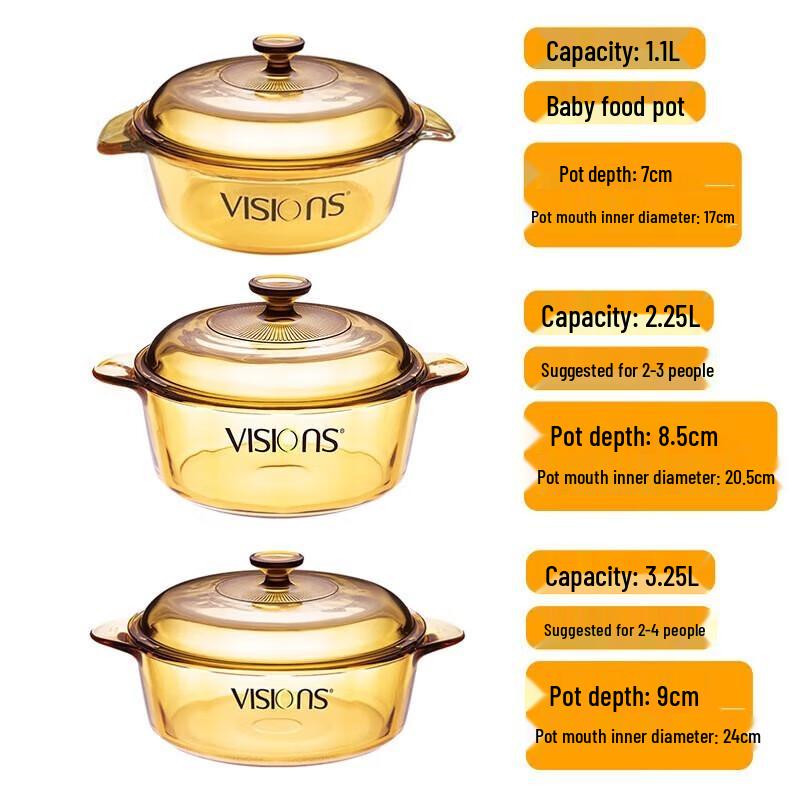 

Corning Visions 3-Piece Glass Cookware Set