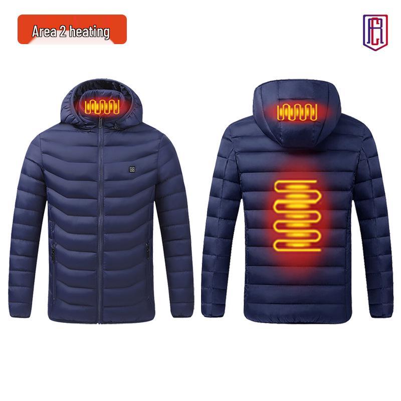 

Smart Heated Winter Jacket - Hooded, Cotton, Electric Full-Body Warmth 2XL