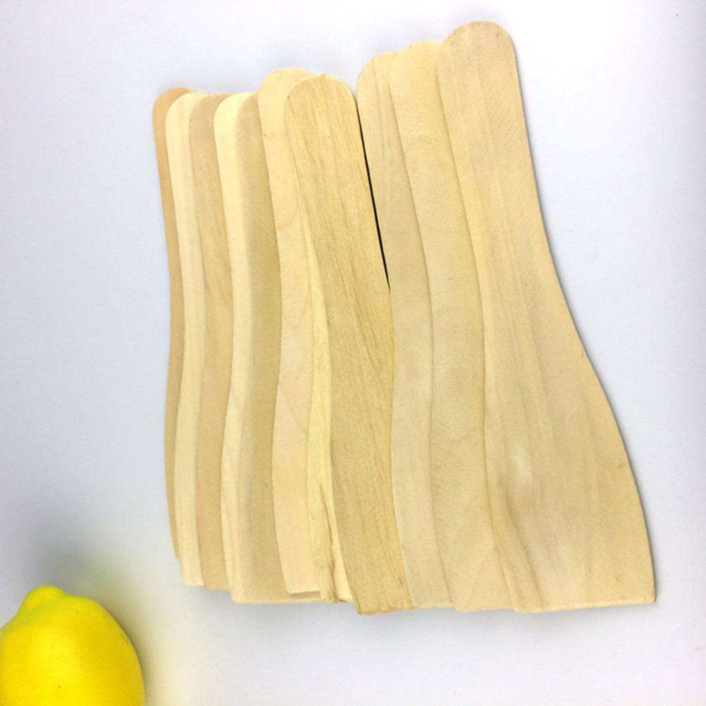 6 Pcs Wooden Spatula for Cooking Turner Scraper Kitchen Non Stick Bamboo Shovel 21.00X5.00X0.30CM