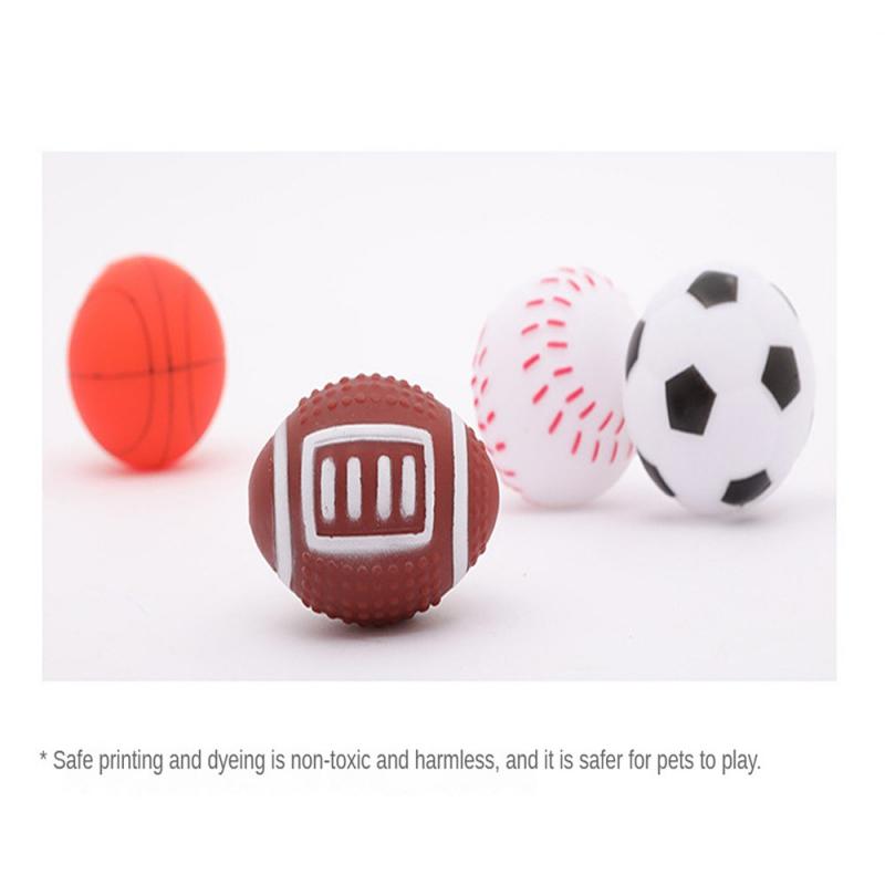 Dog Toys Squeak Sound Dog Ball Rubber Rubgby Football Basketball Interactive Toys For Dogs Small Medium Large Pets Toy Supplies