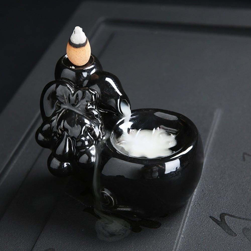 

Mini Backflow Incense Burner Alpine Flowing Water Lotus Tower Burner Ceramic Censer Teahouse Use Style 3