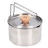 1000ml Camping Pot Stainless Steel Portable Outdoor Tea Coffee Pot with Detachable Handle for Picnic Hiking