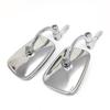 Curved Rod Retro Stainless Steel Rearview Mirror for Motorcycles and Sports Cars