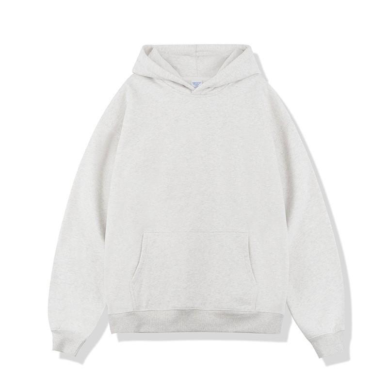 2026 Fall Winter Mens Heavyweight Hooded Sweatshirt 450GSM Fleece Lined Plain Pullover