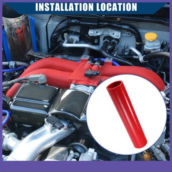 Single 12" Long 225" 4-Ply ID Car Straight Coupler Silicone Hose Pipe Tube Red