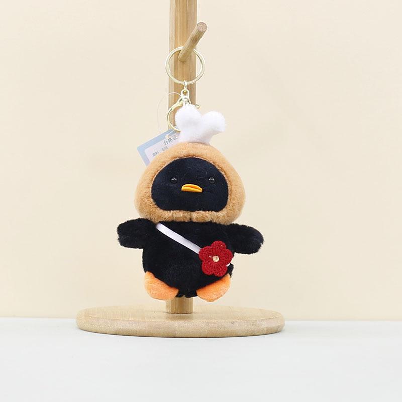 

Duck Adorable Yellow Plush Keychain Cute Duckling Doll Soft Toy Ideal For Bag Charm Black Duck