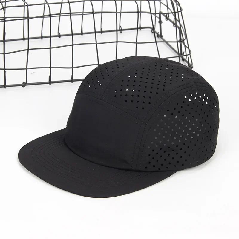 Perforierte 5-Panel-Kappe für Männer, leichte, atmungsaktive, schnelltrocknende Baseballkappen zum Laufen, Camping, Wandern, Training, Outdoor-Mütze