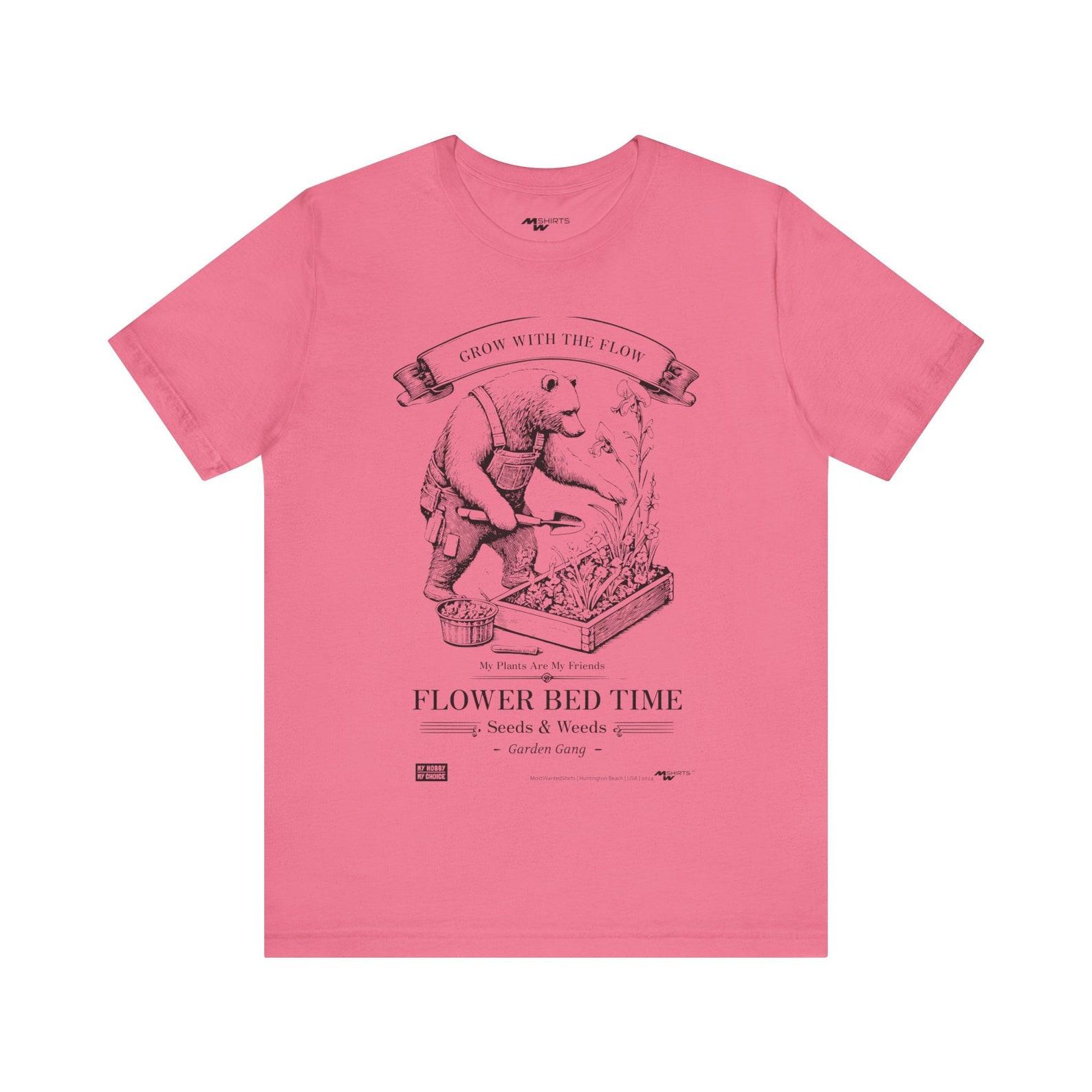 Gardening Bear T-Shirt: Flower Bed Time, Perfect Gift for Garden Lovers L