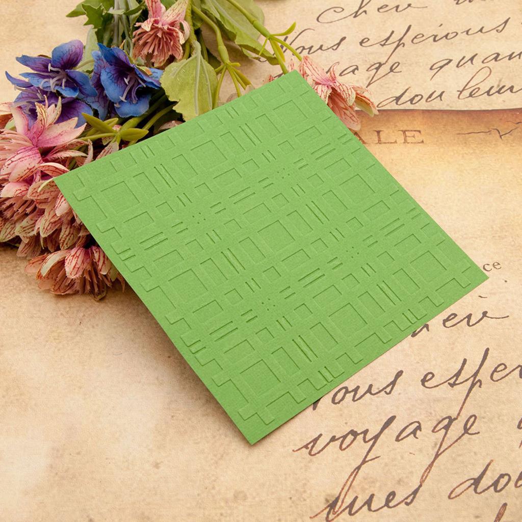 Basic Grid Texture Embossing Folder Plastic Embossing Folder Template for Card Making Scrapbooking Paper Craft 5x5Inch