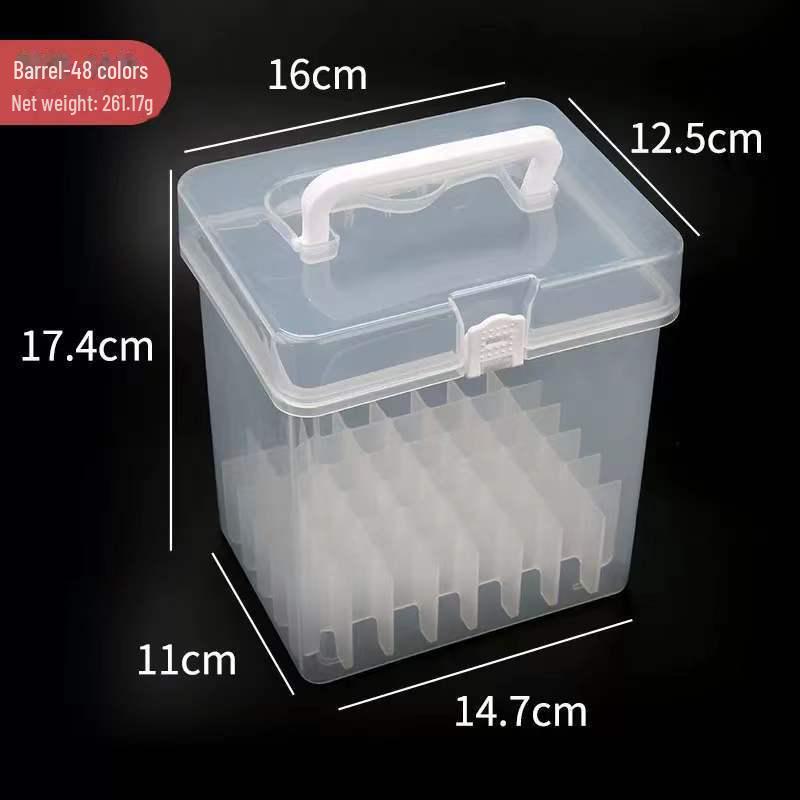 80-Color Portable Marker Pen Storage Box with Transparent Base