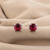 Pink Rubellite Gemstone 925 Sterling Silver Handmade Women's Jewelry Designer Minimalist Studs Earring 1" For Gift EE-181-7