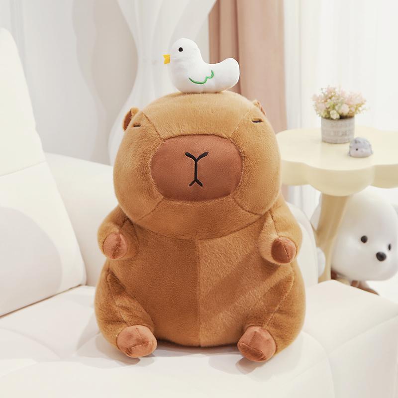 25cm Zittende Bruine Capybara Pop Pluche Speelgoed Gevuld Gesloten Ogen Kawaii Dier Pluche Knuffel Verjaardagscadeau 25cm