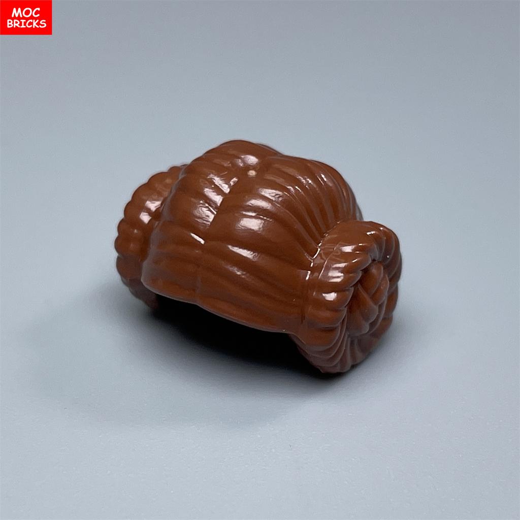 10pcs MOC Bricks 4cm Figure Wear Woman Female Curly Hairs Princess Hair Assembled Building Blocks Accessories Children's Toy