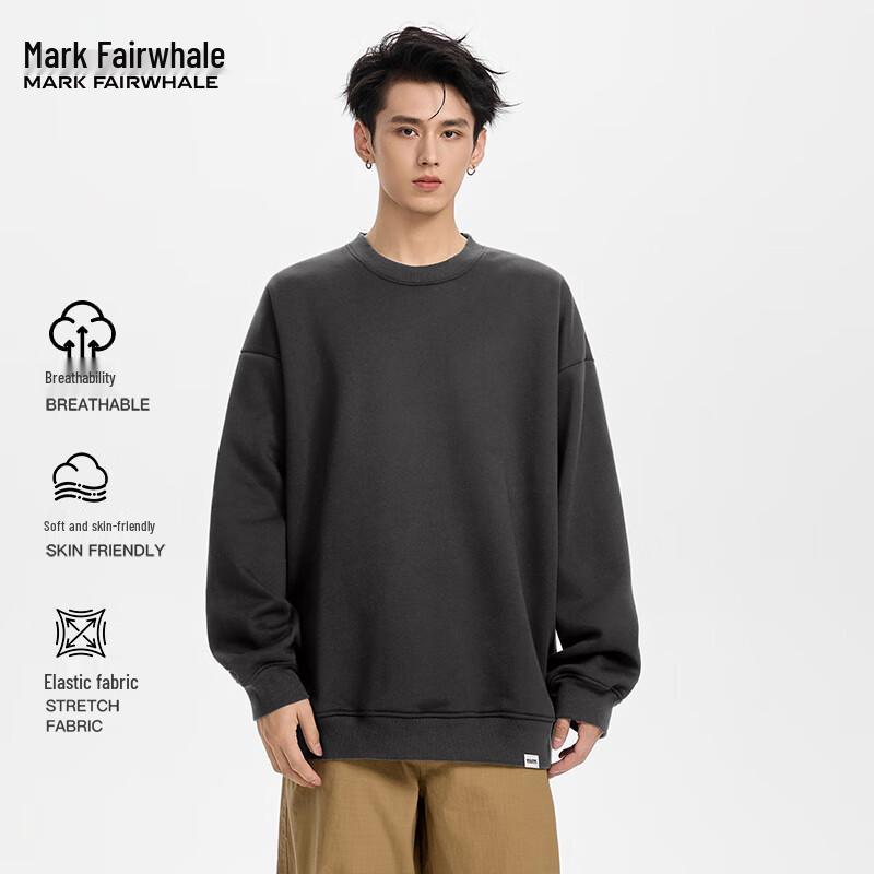 Mark Fairwhale Men's Solid Crewneck Long Sleeve Sweatshirt