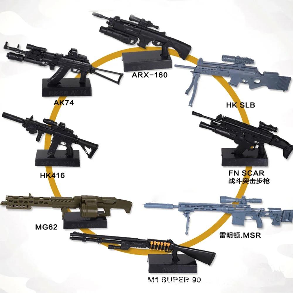 

1:Игрушка в масштабе 6 Мини-модель пулемета M134 MG42 AK47 98K Пазлы Кирпичики для сборки Оружие Сцена Песочница Игрушка