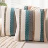 Boho Chenille Tufted Throw Pillow Cover Farmhouse Striped Decorative Cushion Case Square Pillowcase for Living Room Sofa Bed Couch Decor