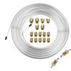 Kit Linea Freno Auto da 25 Piedi 3/16 Pollici Raccordi Linee Freno Kit di Riparazione Linee Freno Per la Maggior Parte dei Veicoli Auto SUV Camion Parti Freni
