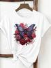 (Asian Size) butterfly lovely trend  Clothing T Shirt Print Female Woman Women Fashion Tee Top Short Sleeve Graphic T-shirts