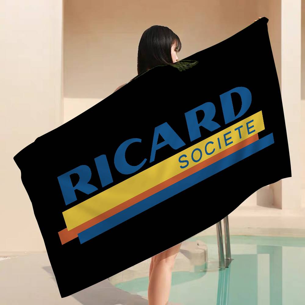 R-Ricard-S LOGO Microfiber Beach Towel Absorbent Quick Dry Soft Yoga Swimming Resort Mountain Climbing Towel